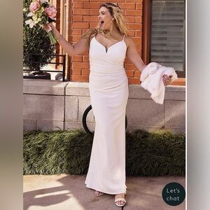 DB Studio Ruched Sheath Wedding / Formal Dress in Soft White - size 14